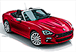 Fiat 124 Spider Cabrio in Albufeira, Algarve Portugal